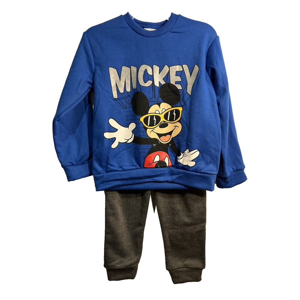 disney junior mickey mouse boys sweat outfit size 4 shirt pants‎
